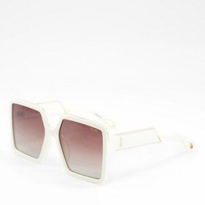 QUAY NWT Limited Almost Ready Polarized Sunglasses Ivory Frame Brown Gradient